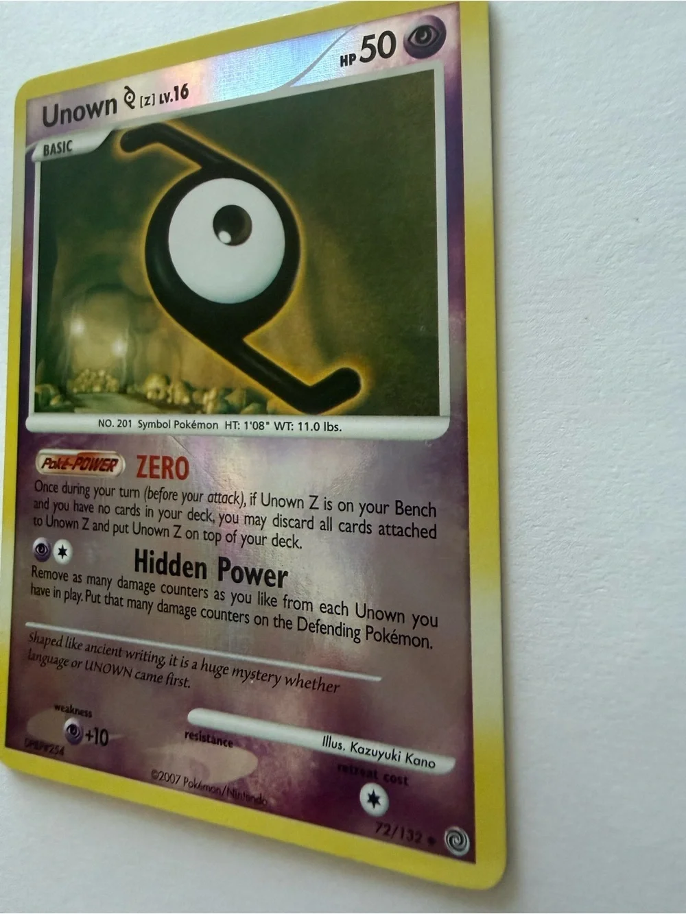 Pokemon Card - Unown [Z] Secret Wonders 72/132 Uncommon Reverse Holo LP
